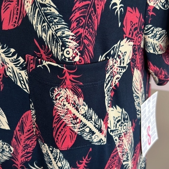 LuLaRoe Women's Cream and Navy Dress - Picture 4 of 7